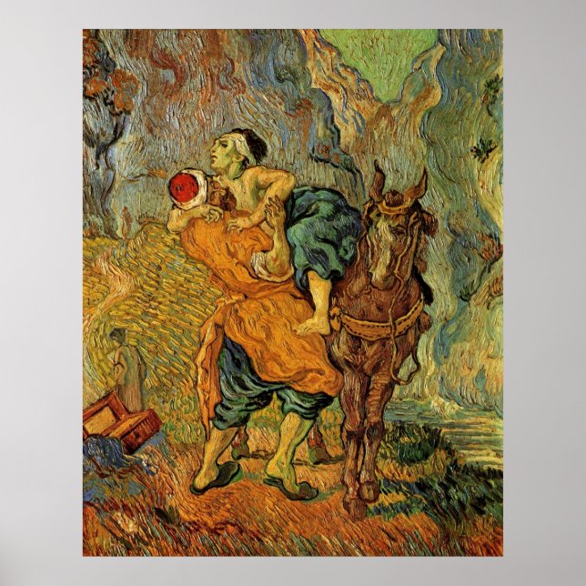 Affiches Le bon samaritain après Delacroix par van Gogh (Devant)