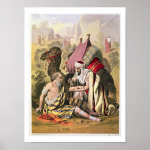 Affiches Le bon Samaritain, d'une bible imprimée par