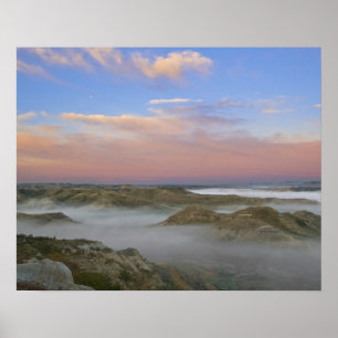 Affiches Le brouillard de la rivière Little Missouri reste 