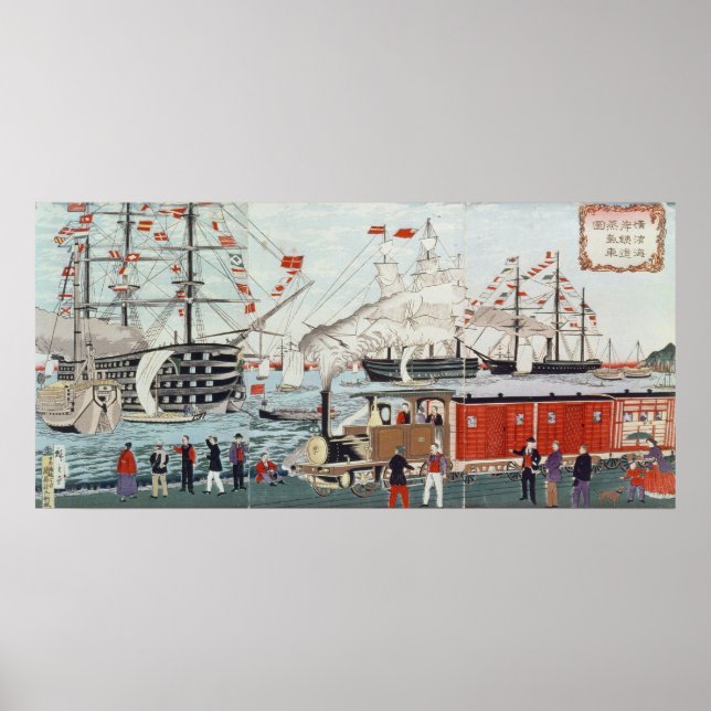 Affiches Le cadeau du commodore Perry d'un chemin de fer (Devant)