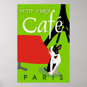 Affiches Le Café de Petit Chien, Paris (vert)