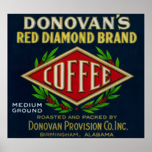Affiches Le café LabelBirmingham, AL de Donovan