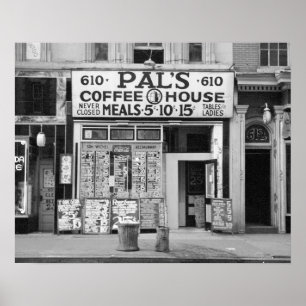 Affiches Le Café Pal's, 1939. Photo ancienne