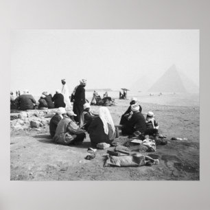 Affiches Le Caire Égypte, jockeys à chameau Pyramides de Gi