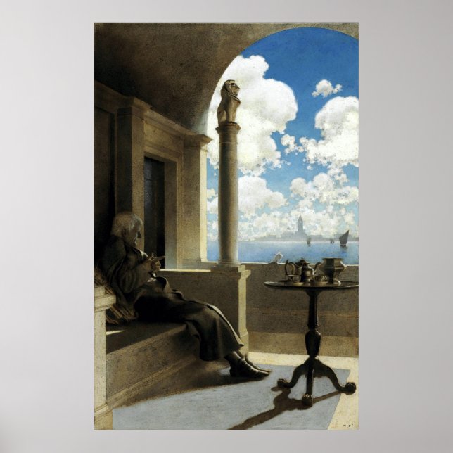 Affiches Le cardinal Archevêque assis sur son balcon ombrag (Devant)