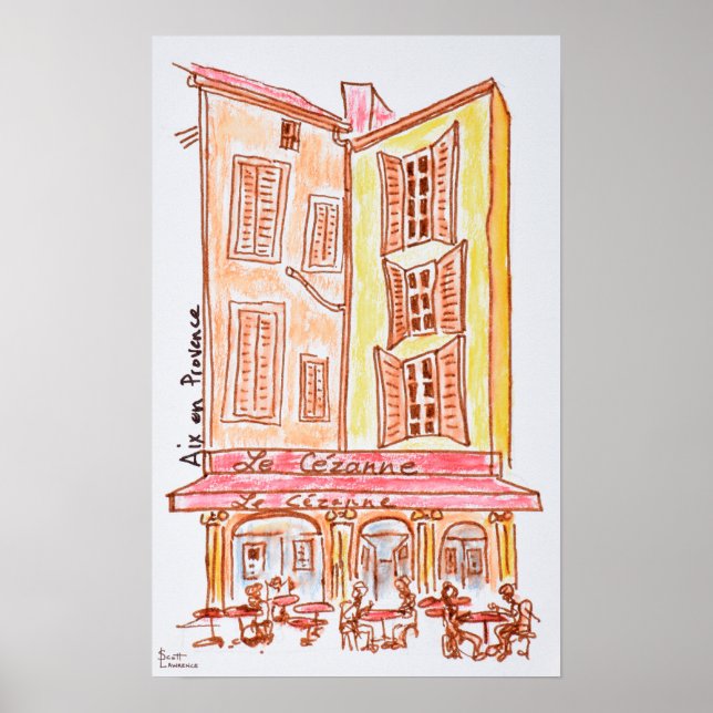 Affiches Le Cezanne café, Aix et Provence, France (Devant)