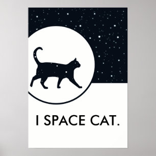 Affiches Le chat de l'espace tient le premier rôle le texte
