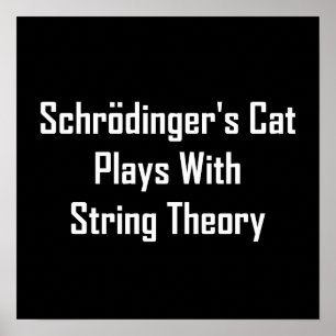 Affiches Le chat de Schrodinger joue avec la théorie des co
