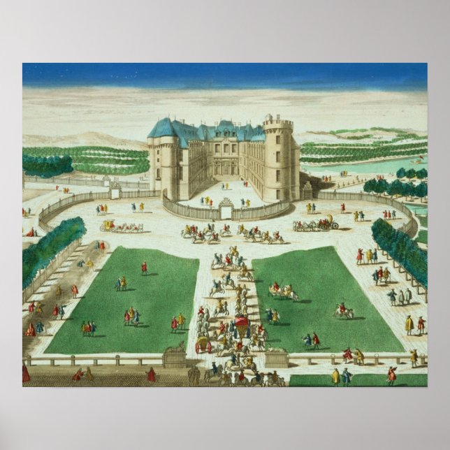 Affiches Le Château Rambouillet, gravé par Antoine Aveli (Devant)