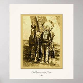 Affiches Le chef Ignacio et son cheval ~ 1904~ Photo Vintag