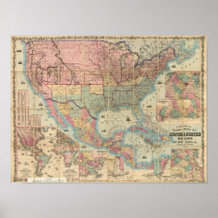 Affiches Le chemin de fer et la carte militaire de Colton