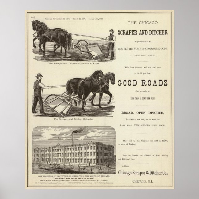 Affiches Le Chicago Scraper et Ditcher (Devant)