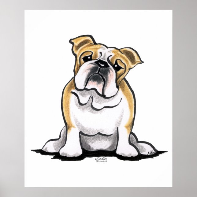 Affiches Le Chien À Balles Blanc Faune Assis Plutôt (Devant)