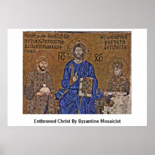 Affiches Le Christ couronné par Mosaicist bizantin