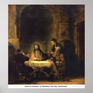 Affiches Le Christ dans Emmaus par Harmensz Van Rijn