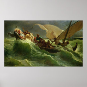 Affiches Le Christ endormi dans son bateau