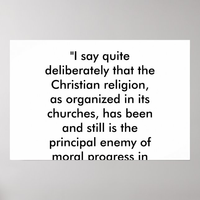 Affiches Le christianisme est l'ennemi du progrès (Devant)