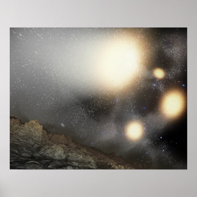 Affiches Le ciel nocturne vu d'un avion hypothétique (Devant)