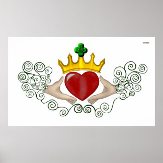 Affiches Le Claddagh (couleur complète)