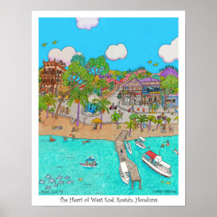 Affiches Le Coeur du West End #2, Roatan, Honduras.