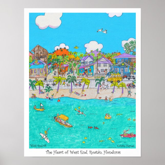 Affiches Le coeur du West End #4, Roatan, Honduras (Devant)