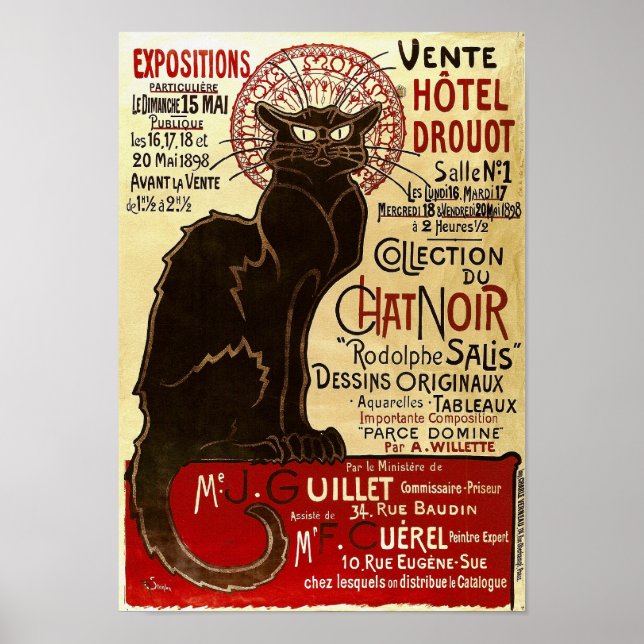 Affiches Le Conversation Noir, Vente Hôtel Drouot (Devant)
