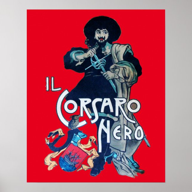 Affiches LE CORSAIRE NOIR  Rouge (Devant)