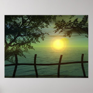 Affiches Le coucher de soleil de Monet