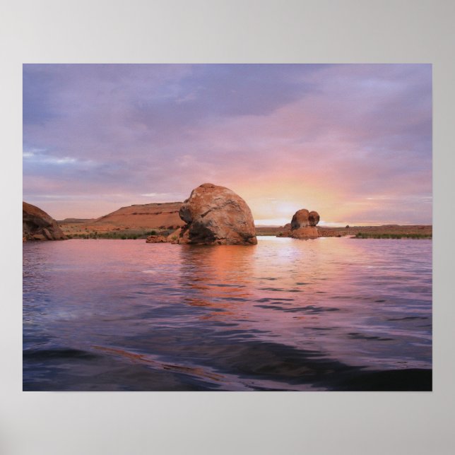 Affiches Le coucher de soleil du lac Powell (Devant)