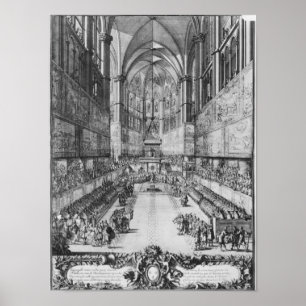 Affiches Le couronnement de Louis XIV dans la cathédrale de