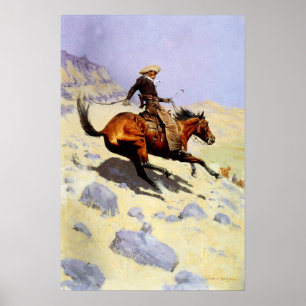 Affiches Le Cowboy par Remington, Cavalerie Militaire Vinta