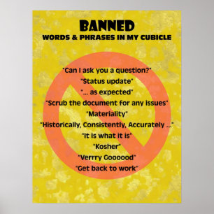 Affiches "le CUBICLE" Mots et expressions interdits