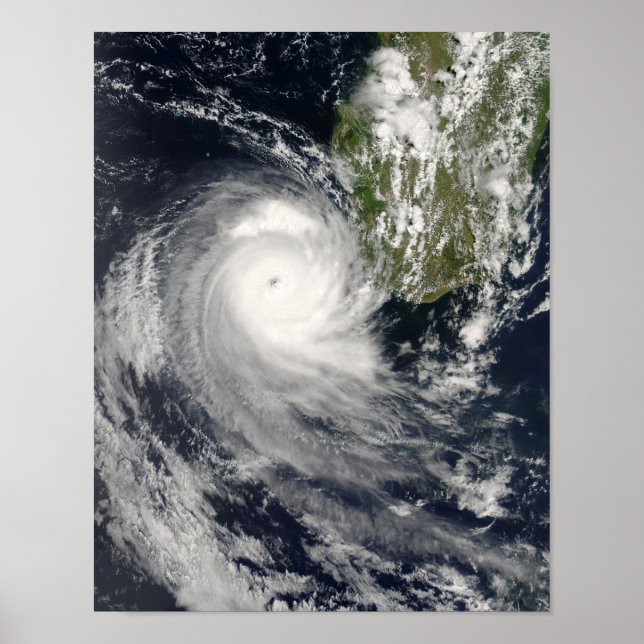 Affiches Le cyclone tropical Favio au large de Madagascar (Devant)
