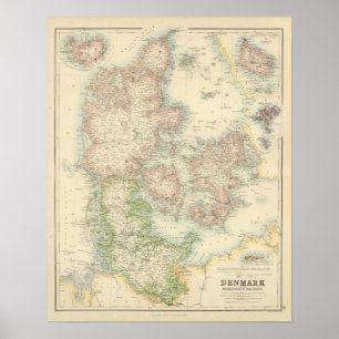 Affiches Le Danemark avec Schleswig et le Holstein