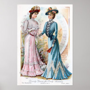 Affiches Le début de l'été vintage d'Edwardian habille
