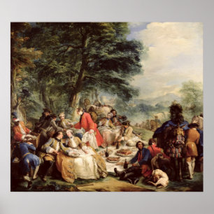 Affiches Le déjeuner de chasse, 1737