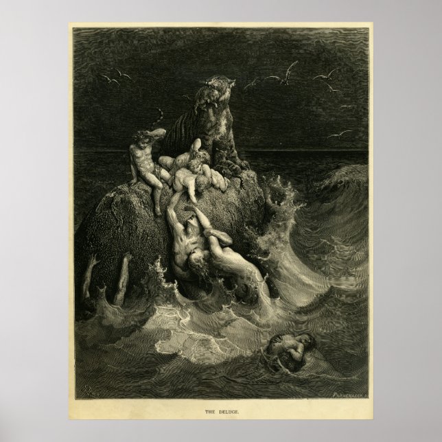 Affiches Le déluge de Gustave Dore basé sur l'Arche de Noé (Devant)