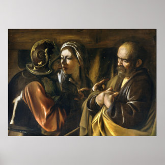 Affiches Le déni de Saint Pierre - Caravaggio