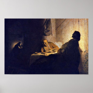 Affiches Le dîner chez Emmaus. Par Rembrandt Van Rijn