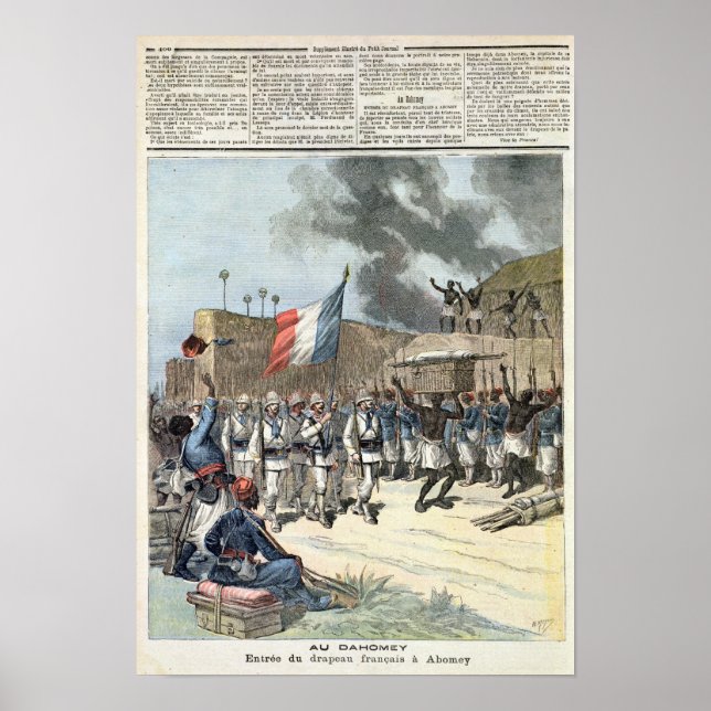 Affiches Le drapeau français entrant dans Abomey (Devant)