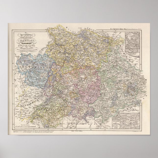 Affiches Le duché de Francia, Alemannia, Bavière (Devant)