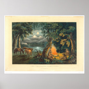 Affiches Le feu de camp 1866 (1779A) du trappeur