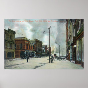 Affiches Le feu troisième Street montante, tremblement de