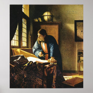 Affiches Le géographe de Johannes Vermeer (vers 1669)