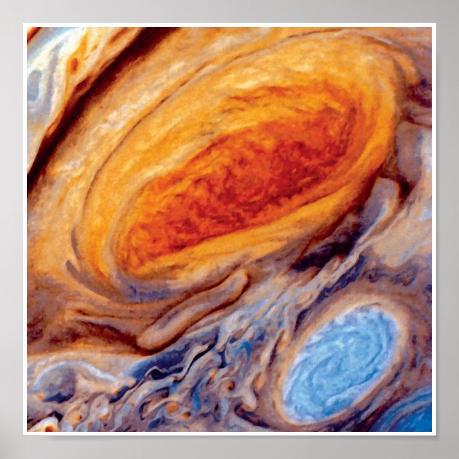 Affiches Le grand endroit rouge de Jupiter - NASA Voyager P (Devant)