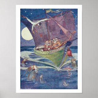 Affiches Le Hibou et la Chatte William Pogany Fine Art