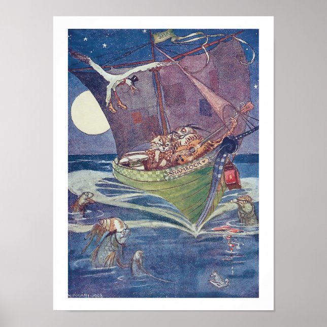 Affiches Le Hibou et la Chatte William Pogany Fine Art (Devant)