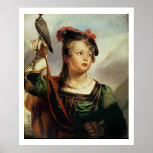 Affiches Le Jeune Falconer, 1835 (huile sur panneau)