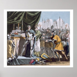 Affiches Le Jour historique de Bouvines en 1214, gravé par