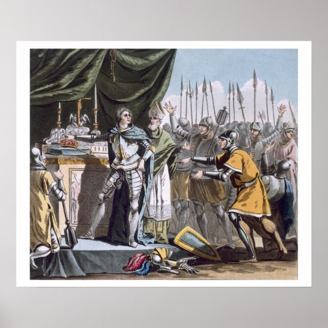 Affiches Le Jour historique de Bouvines en 1214, gravé par (Devant)